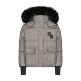 Scotch Bonnet Black Houndstooth Down Coat