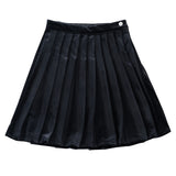 Klai Black Velvet Pleat Skirt