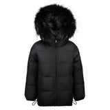 Pramie Black/White Herringbone Reversible Down Coat