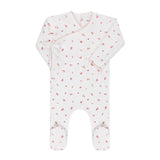 Ely's & Co Ivory/Pink Cluster Flower Footie