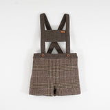 Popelin Brown Plaid Woolen Overalls