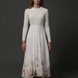 Zaikamoya Ivory Floral Gretchen Skirt