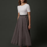 Zaikamoya Grey Denim Leslie Skirt