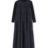 Lilou Black Poplin Tiered Robe