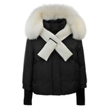 Pramie Black/Ivory Shawl Down Coat