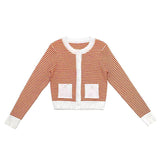 Zaikamoya Orange Stripe Blake Cardigan