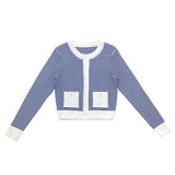 Zaikamoya Royal Blue Stripe Blake Cardigan