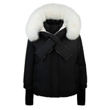 Pramie Black/Ivory Shawl Down Coat