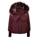 Pramie Burgundy Shawl Down Coat