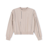 One Child Taupe Sub Colored Line Detail Sweater