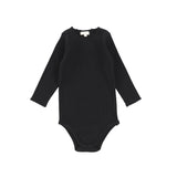 Lil Legs Black Ribbed Crewneck Onesie