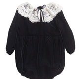 Cosmosophie Black Velvet Lace Collar Romper