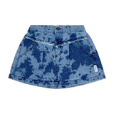 Piupiuchick Blue Tie Dye Denim Knee Length Skirt