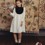 Teela Ivory Velvet Smocked Dress