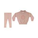 Little Parni Pink Sweatshirt Logo Set