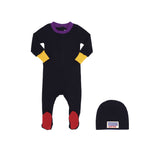 Parni Navy/Purple Colorblock Footie