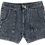 Crew Light Blue Stonewash Jean Stretch Shorts