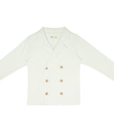 Crew White Cotton Knit Blazer