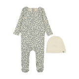 Lilette Slate All Over Floral Footie Set