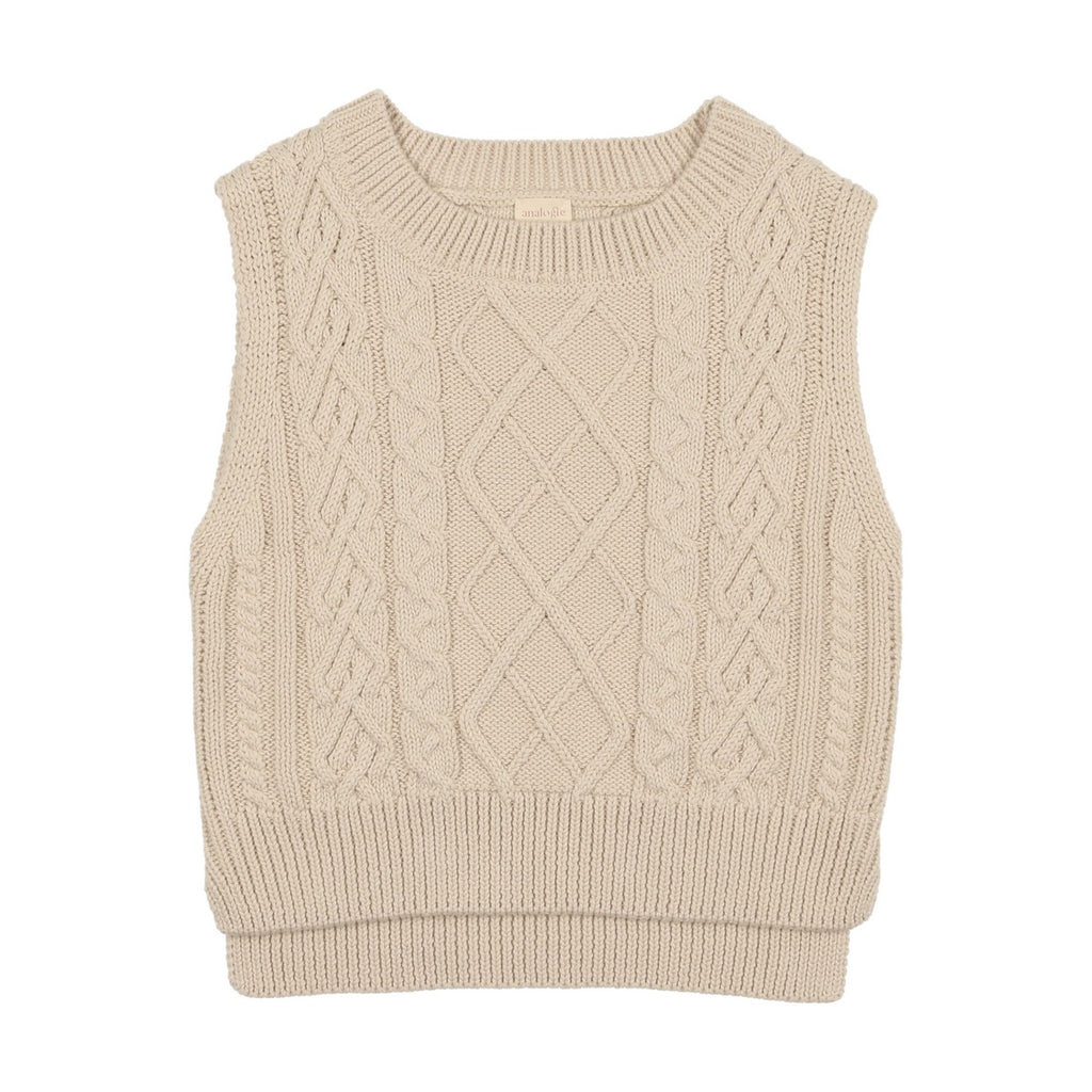 Analogie Natural Cable Knit Vest