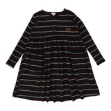 Lil Legs Black Stripe Ribbed Placket Dress