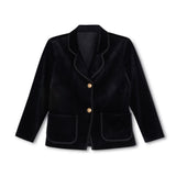 One Child Black Velour Core Blazer