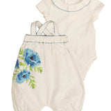 Belati Blue Poppy Overalls Set