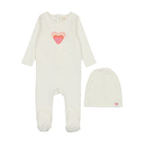 Lilette Winter White Big Graphic Heart Footie Set