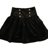 Belati Black Velour Cord Skirt