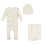 Bee & Dee IvoryPink Printed Pointelle Take Me Home Set