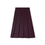 Mallory and Merlot Burgundy Pleated Wool Skirt