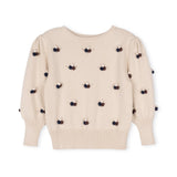 Tustello Oatmeal Cluster Pom Poms Sweater