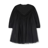 Lilou Black Tulle And Ribbon Trim Dress