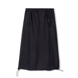 Vibe Black Cargo Midi Pocket Skirt