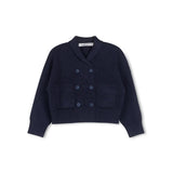 Harper James Navy Double Breasted Chunky Knit Cardigan