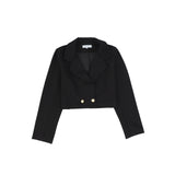 Bace Black Cropped Gold Button Blazer