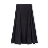 Vibe Black Corduroy Paneled Midi Skirt