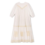 Minimal White Linen Full Pleated Dress