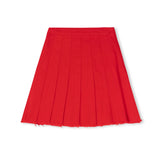 Cabana Red Denim Pleated Skirt