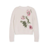 Tustello Ivory Clover Pointelle Flower Sweater