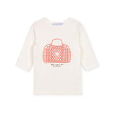 Cabana White Woven Bag Printed Tee