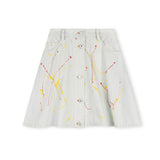 Cabana Denim Paint Splattered Skirt