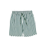 Water Club Green Piped Polo & Stripe Swim Set