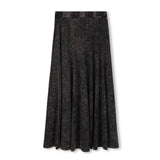 Cabana Black Mineral Wash Paneled Midi Skirt