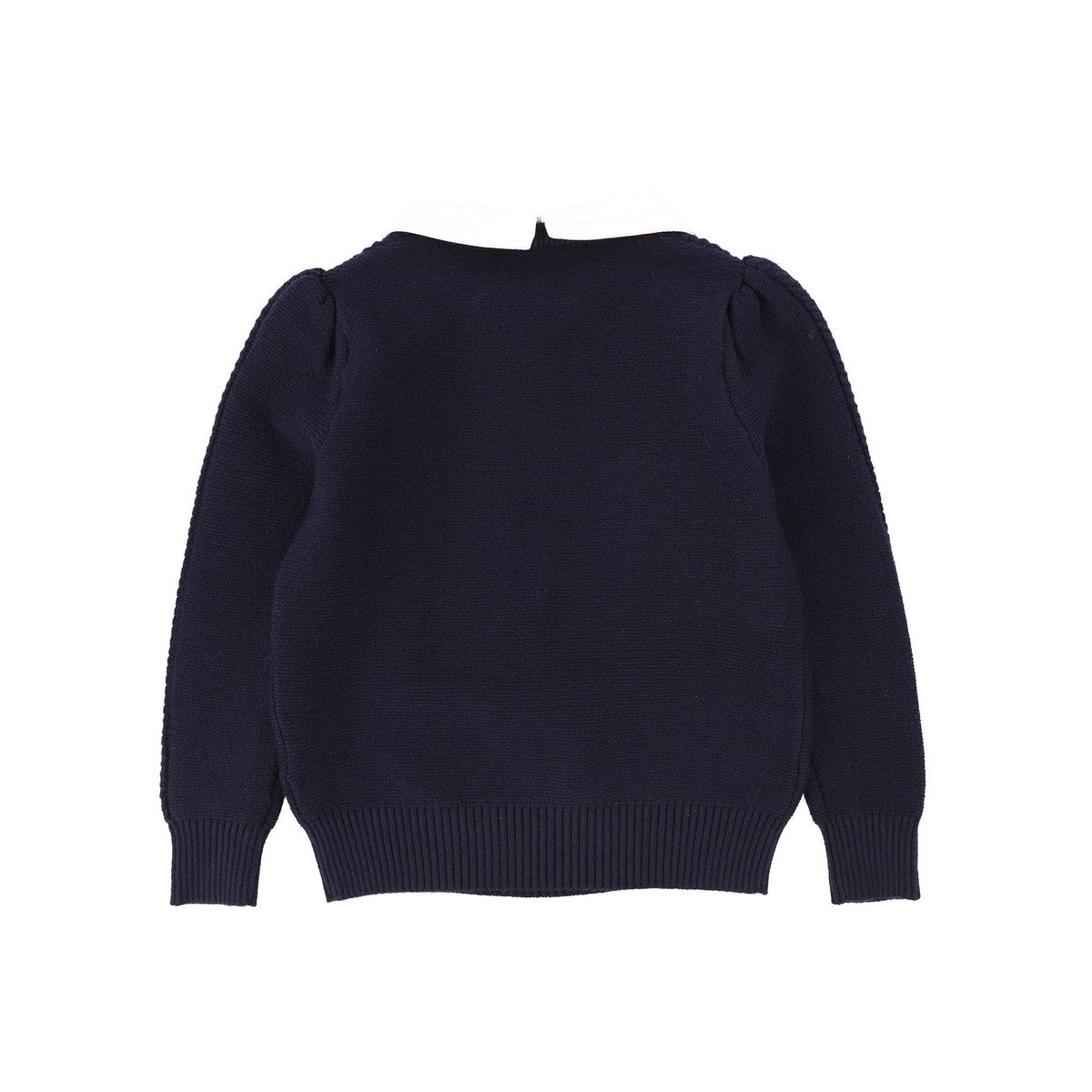 Bamboo Navy Braided Knit Sweater With Puff Sleeve – Young Timers Boutique