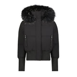 Scotch Bonnet Black With Black & White Fur Ribbed Cuff Down Coat