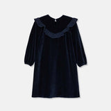 My Little Cozmo Navy Velour Rene Dress