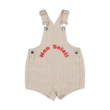 Coco Blanc Tan Striped Graphic Overalls