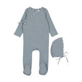 Coco Blanc Blue Wrap Footie