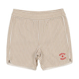 Coco Blanc Tan Striped Biker Shorts